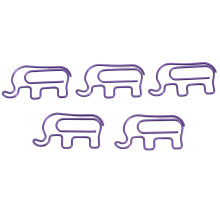 100pcs Purple Elephant Paper Clips