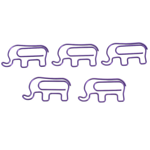 100pcs Purple Elephant Paper Clips