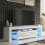 TV Unit Aria 160cm - White with Gloss Doors and LED Lights 3