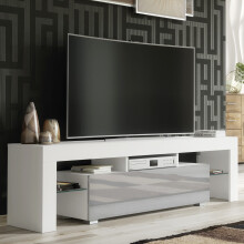 TV Unit Aria 160cm - White & Grey Gloss Doors