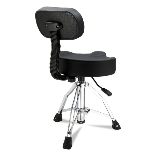Drum Throne w/ Backrest Hydraulic Drum Stool Adjustable Heigh Seat Saddle 1