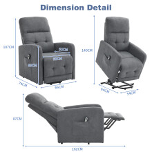Electric Riser Recliner Chair for Elderly Lift Armchair w/ Adjustable Positions
