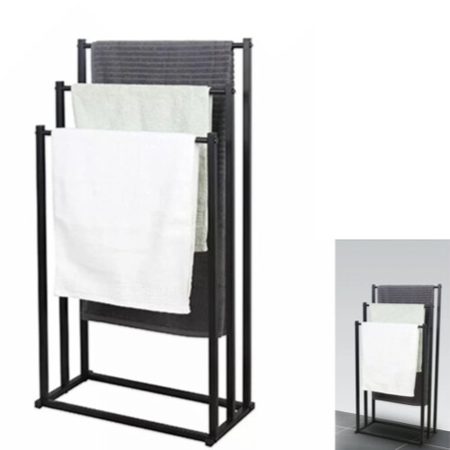 3 Tier Free Standing Towel Rail Stand Unit Rack Storage Bathroom