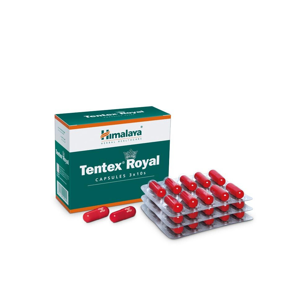 Himalaya Tentex Royal Capsules 30s Herbal Men's Vitality & Performance Support | Energy, Stamina, Strength & Male Wellness Supplement