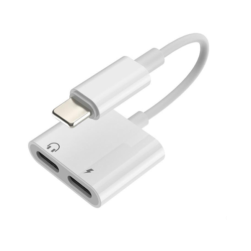 Double Sides Audio 3.5mm Adapter Headphone Adapter White