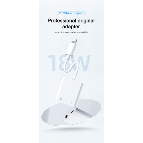 Double Sides Audio 3.5mm Adapter Headphone Adapter White 1