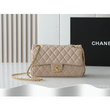 Chanel 25B Classic Flap Bag Beige Lambskin Gold Chain 25cm