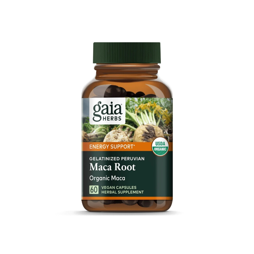 Men's Gaia Herbs Maca Root 60 Capsules Natural Energy, Vitality & Stamina Support | Hormonal Balance & Wellness Supplet
