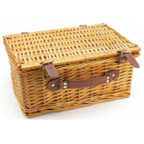 Gr8 Home Luxury Wicker Picnic Basket Hamper Set for 4 1