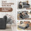Joolihome 3-in-1 Convertible Fabric Pull Out 2 Seater Sofa 5