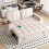 Joolihome 3-in-1 Convertible Fabric Pull Out 2 Seater Sofa 1
