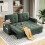 Joolihome 3-in-1 Convertible Fabric Pull Out 2 Seater Sofa 1