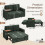 Joolihome 3-in-1 Convertible Fabric Pull Out 2 Seater Sofa 3