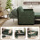 Joolihome 3-in-1 Convertible Fabric Pull Out 2 Seater Sofa 4