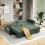 Joolihome 3-in-1 Convertible Fabric Pull Out 2 Seater Sofa 9