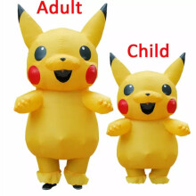 (Adult size for 155cm-185cm) Pikachu aufblasbares Maskottchen-Kostüm, lustiges Halloween-Cosplay-Kleid für Erwachsene und Kinder