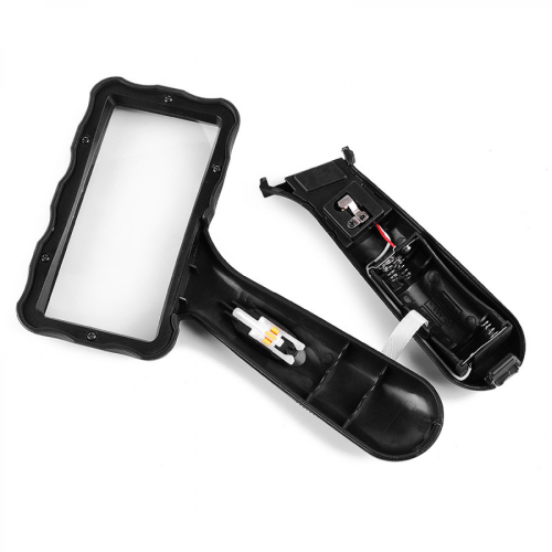 LED Lighted Rectangular Magnifier, 10X Handheld Reading Glass for Low Vision, Macular Degeneration, Seniors 1