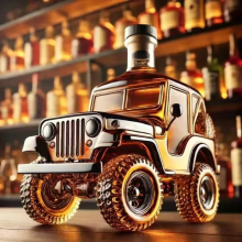 320ml Car Shaped Whiskey Decanter Vintage Glass Liquor Bottle EyeCatching Design for Dad