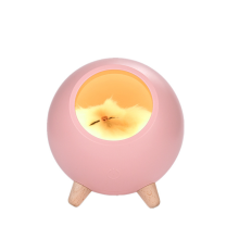 Cute Little Pet Cat House Night Light Kitten Bed with Sleeping Lights USB Charging Touch Atmosphere Lights Pet Cat Light