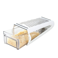 Râpe à fromage double face avec récipient et couvercle, râpe en acier inoxydable pour légumes, gingembre, chocolat, lame tranchante à double
