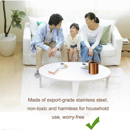 Stainless Steel Trash Can with Swing Lid, Small Waste Bin for Office, Kitchen, Bathroom, Compact Design 1