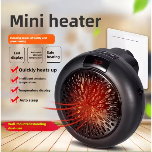 900W Mini Plug In Electric Heater with LED Timer 1