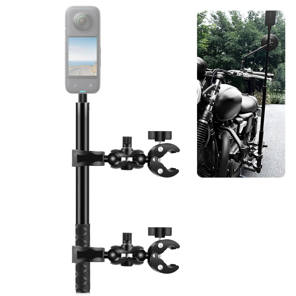 Puluz Pu496b Motorcycle Handlebar Mount With 59" Selfie Stick For Gopro Hero 12/11/10, Insta360 One X4/X3/X2 3830911706794