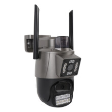 Pan Tilt Wireless Security Camera Dual Lens 6MP 5X Zoom Motion Detection IP66 Water Resistant Panoramic Outdoor Home EU Plug