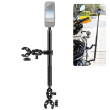 PULUZ PU496B Motorfiets Stuurhouder met Klem en 59 inch Selfie Stick Kit, Vervangend model, Compatibel met GoPro Hero 12/11/10, Insta360 ONE X4/X3/X2