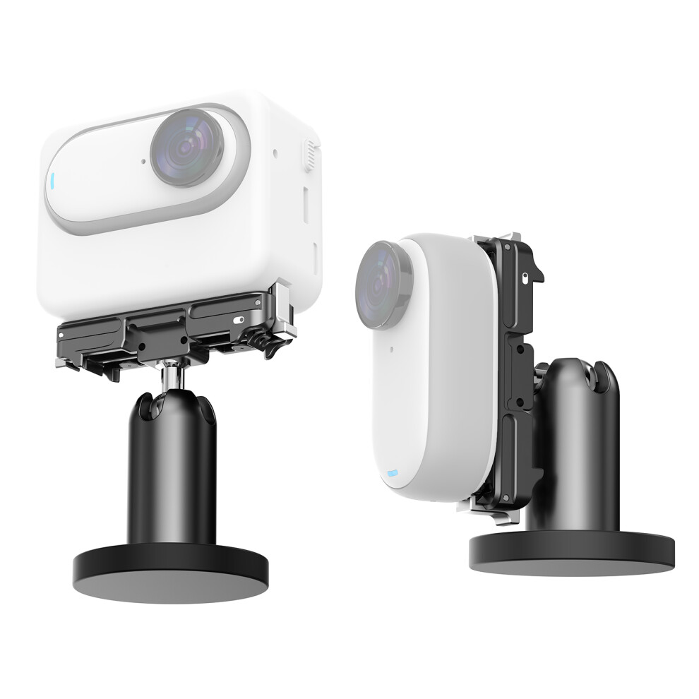 Metal Magnetic Quick Release Mount For Insta360 Go3, Aluminum Alloy, With Cold Shoe Adapter Base Replacement 3028175420185