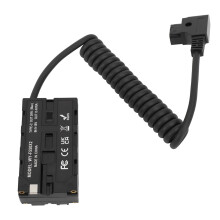 D-Tap auf NP F970 F570 F550 Doppelseitiger Dummy-Akku Spiralkabel-Netzteil DC-Koppler Dummy-Akku Kompatibel mit Digitalkamera LED-Licht Monitor