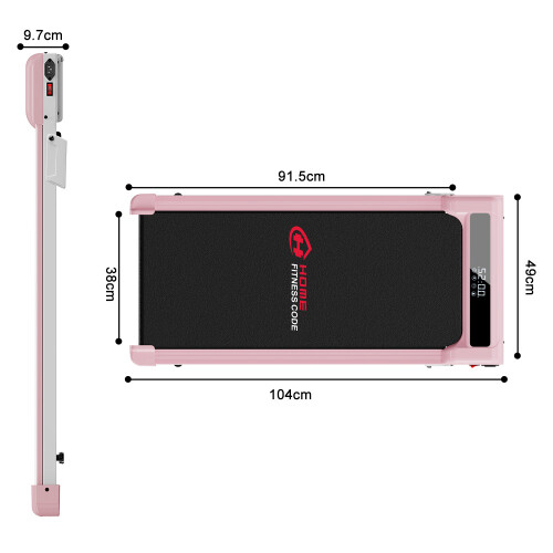 Compacte Loopband 1-6 km/u met 5% Helling Roze Inklapbaar 1