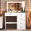 5 Drawers Makeup Dressing Table Vanity LED Mirror 4