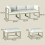 Outsunny Outsunny 6 PC Garden Daybed, Sectional Sofa Set with Coffee Table, Footstool 2