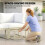 Outsunny Outsunny 6 PC Garden Daybed, Sectional Sofa Set with Coffee Table, Footstool 4