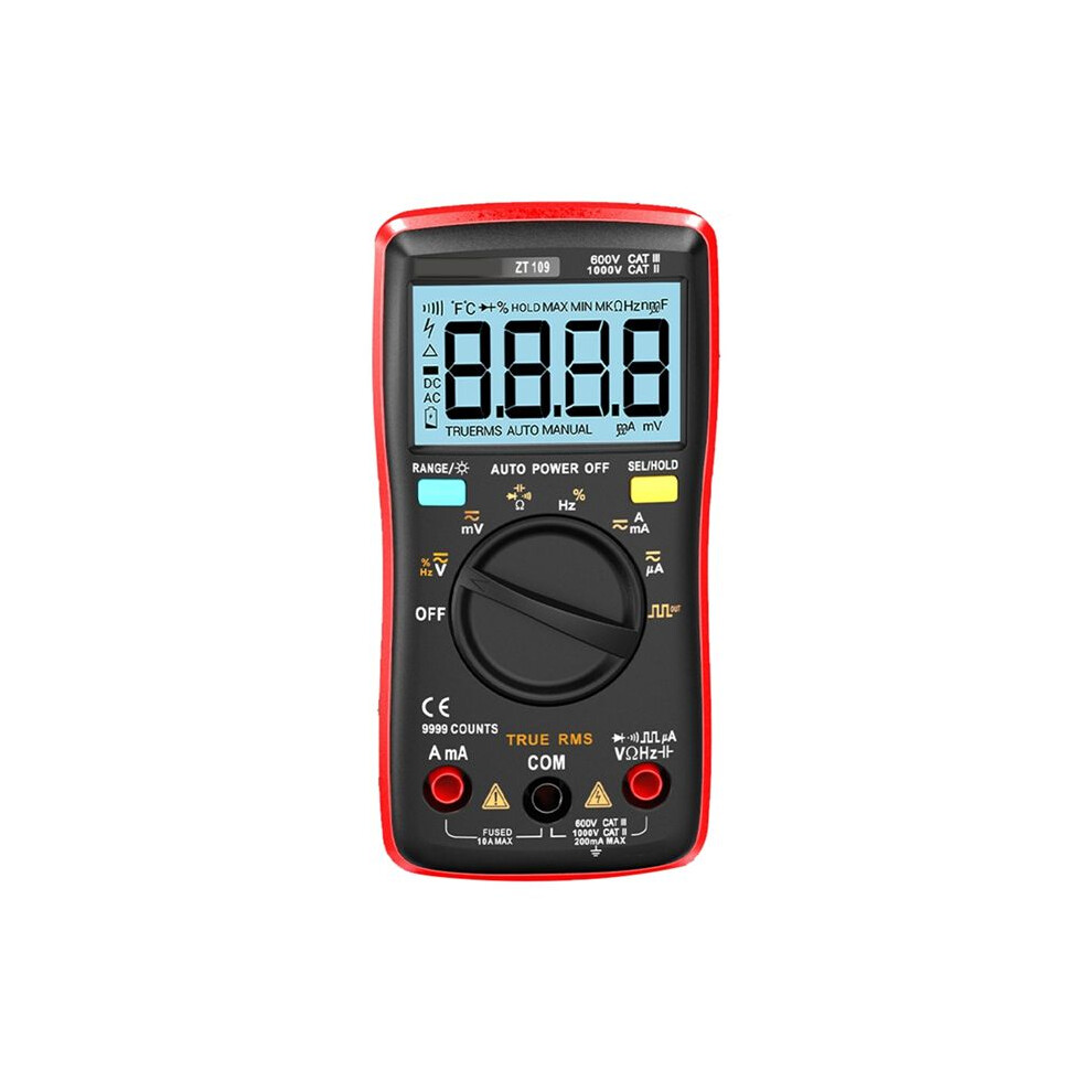 An8009 Backlight Lcd Multimeter Tester Voltmeter Meter Portable Multifunctional Intelligent Detector Red 4713422678851