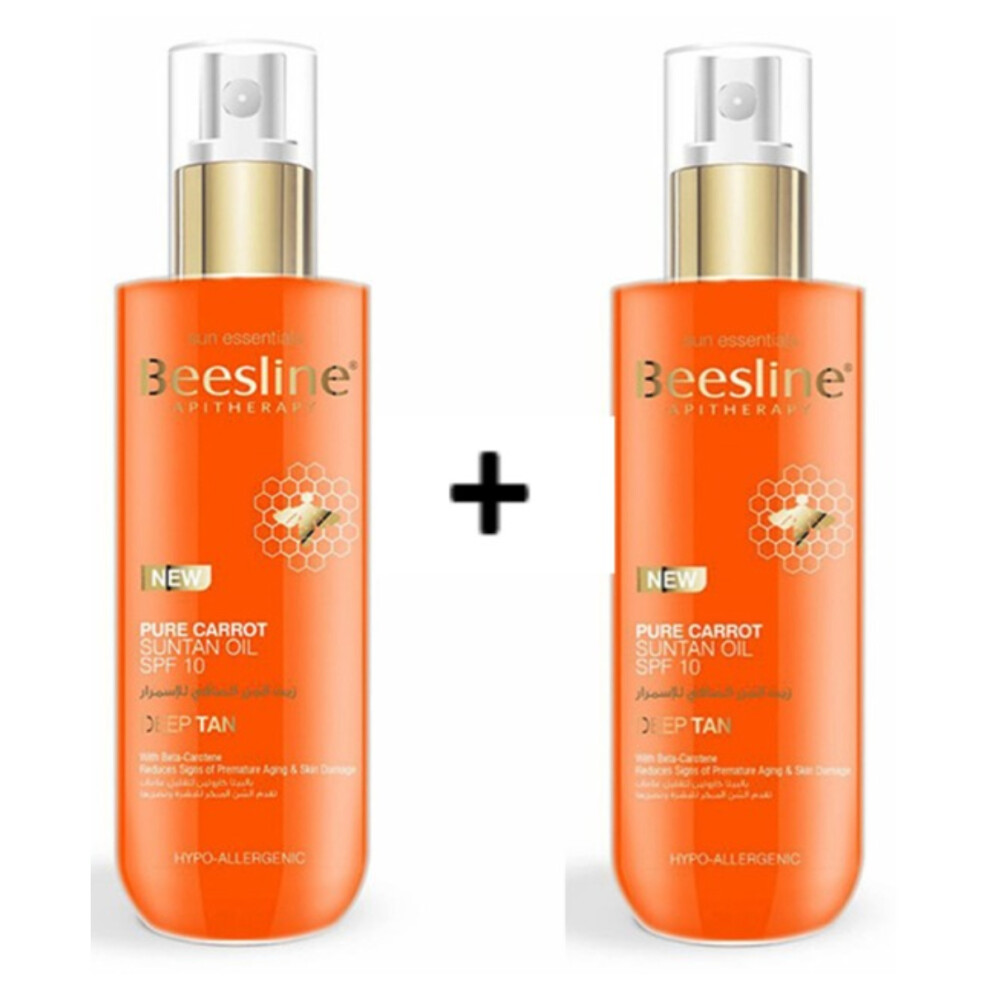 Bronze Beesline Carrot Suntan Oil (Spf 10+) 1+1 Promo | Skin Glow Tanning Oil, Moisturizing Tanning Oil - 200Ml