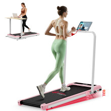 Tapis Roulant con Maniglie 1-6 km/h Inclinazione 5% Rosa