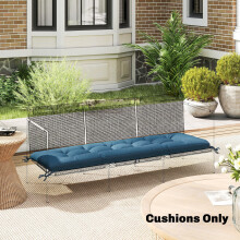 Outsunny Sun Lounger Cushion, Memory Foam Patio Chair Cushion with Ties