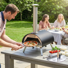 Outsunny Outdoor Pizza Oven Portable w/ 12" Rotating Stone