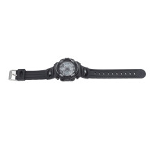 Kinder wasserdichte Digitale Uhr Doppelwerk LED Weiches PU-Armband Schwarz