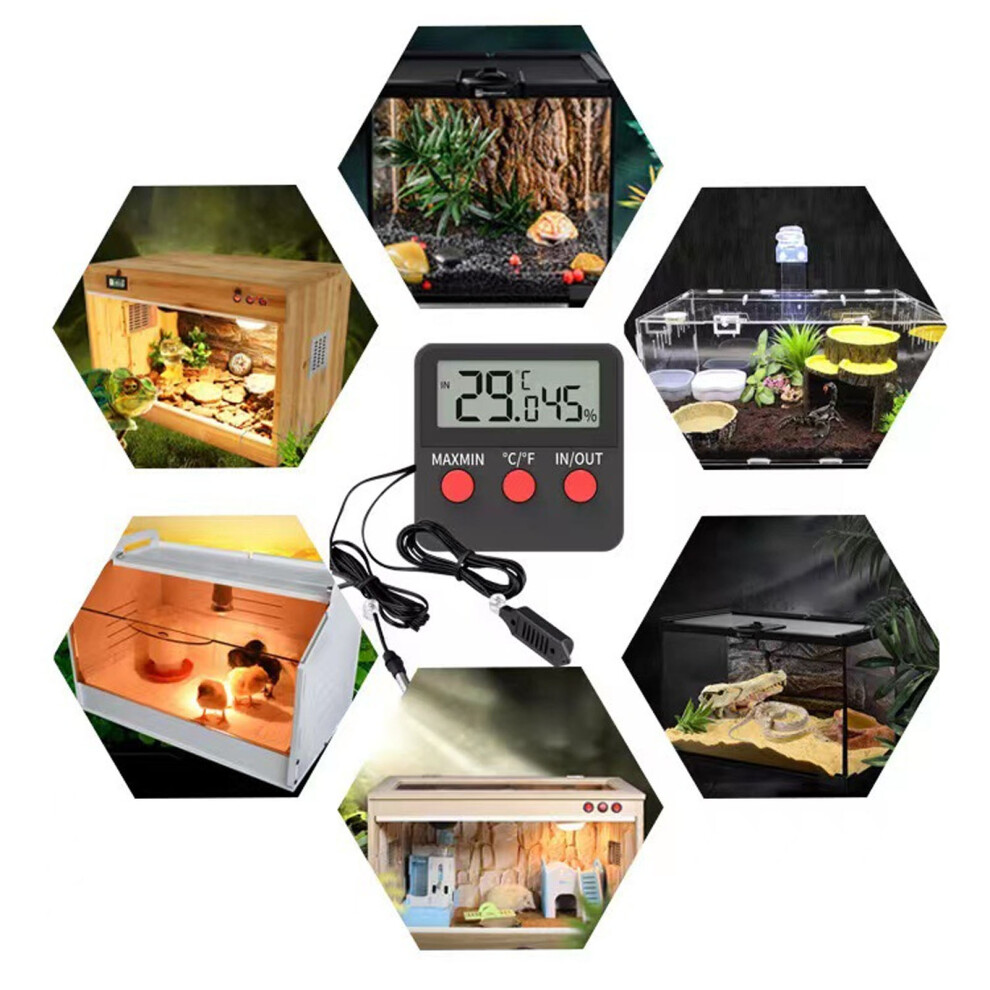 Portable Hygrometer with Dual Probes Digital Temperature & Humidity Monitor