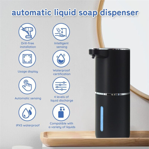 Liquid Soap Dispenser, Automatic Soap Dispenser,400ml Automatic Soap Dispenser Touchless, for Bathroom, Kitchen,Hotel 2