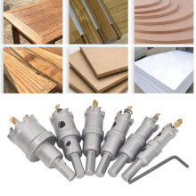 6Pcs TCT Hole Saw Kit 16-35mm Carbon Steel Drill Bits