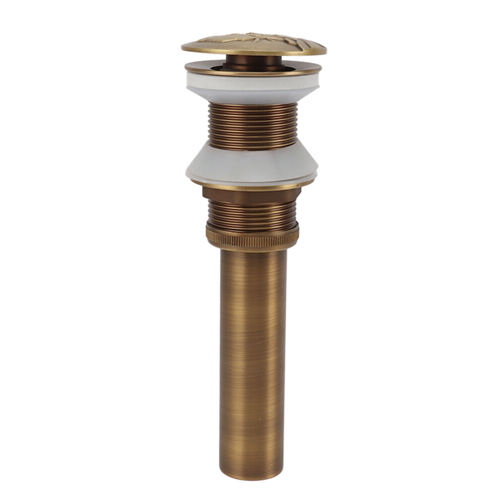 Brass Retro Bathroom Sink Drain Stopper, Anti Clog Wash Basin Filter 6921386849004
