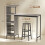 Homcom HOMCOM 3 Pieces Dining Room Set, 6-Tier Dining Table and Stools, Natural 3