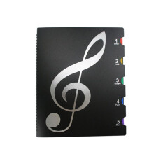 Sheet Music Folder, 60 Pages, Sheet Music/Holder,Fits Letter Size A4, Writable & Detachable Choir Folder Black
