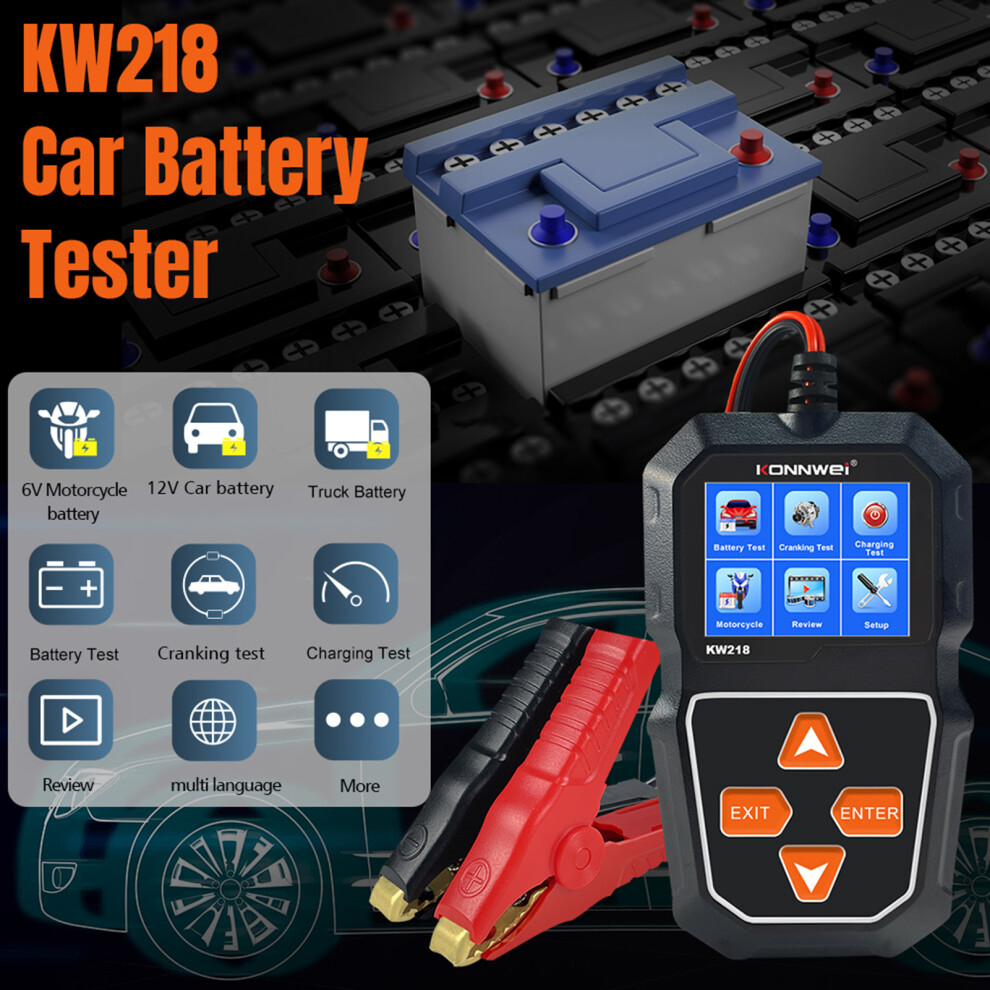 Konnwei Kw218 6V/12V Car Battery Tester, Compact, Easy To Use 3001388641493