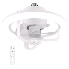 360 Rotating Ceiling Fan Light E27 Intelligent Fan with Remote Control LED Fan Light for Living Room Bedroom Top 50W