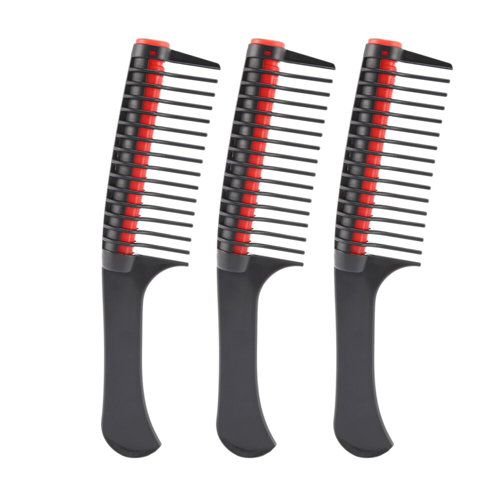Unisex 3 Pack Hair Comb, Comb Roller, Detangling Roller Comb Integrated Hair Roller Comb, Anti Splicing Comb For Salon Barber Hair Dye